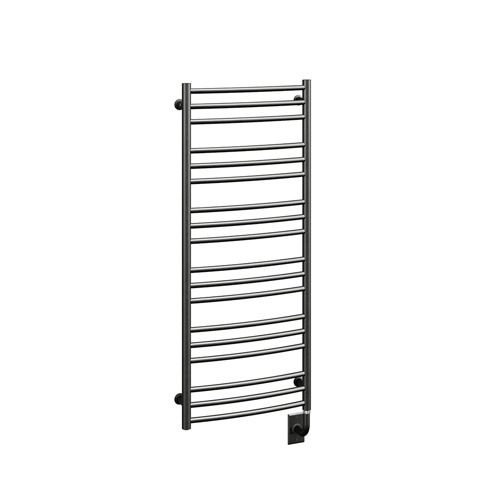 19.5"x47.5" Tuzio Laveno Towel Warmer in Matte Black / Electric Hardwired