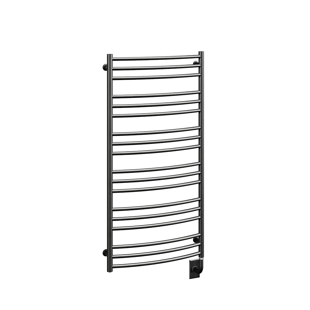 23.5"x47.5" Tuzio Laveno Towel Warmer in Matte Black / Electric Hardwired