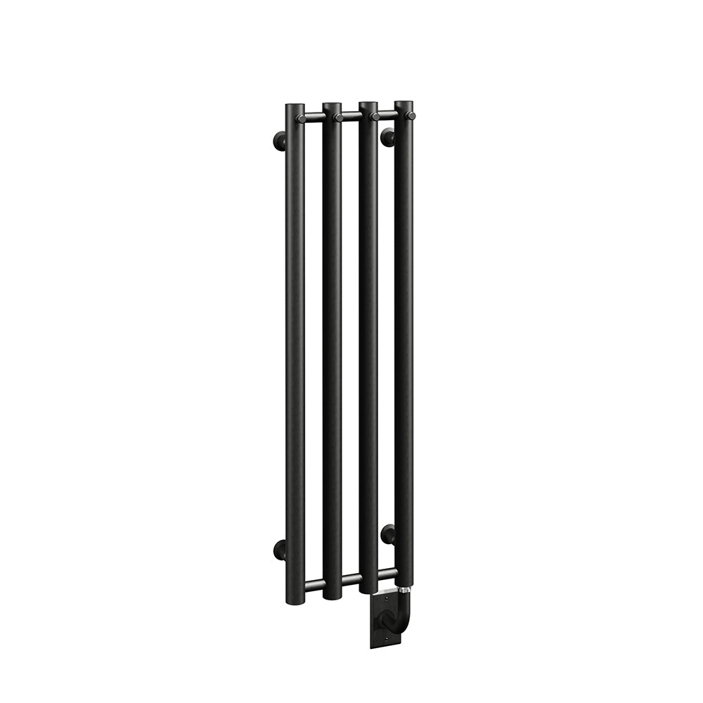 10.5"x37.5" Tuzio Rosendal Towel Warmer in Matte Black / Hydronic