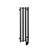 10.5"x37.5" Tuzio Rosendal Towel Warmer in Matte Black / Hydronic