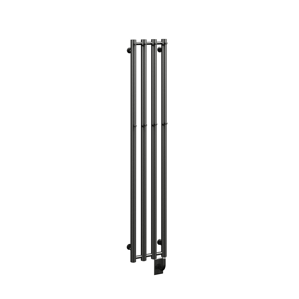 10.5"x59" Tuzio Rosendal Towel Warmer in Matte Black / Electric Hardwired
