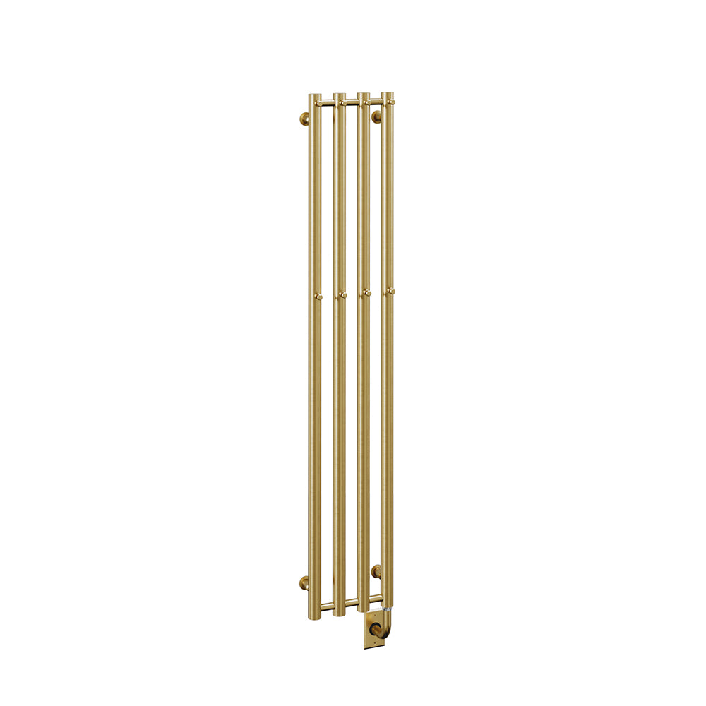 10.5"x59" Tuzio Rosendal Towel Warmer in Brushed Gold / Electric Hardwired