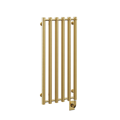 16.5"x37.5" Tuzio Rosendal Towel Warmer in Brushed Gold / Electric Hardwired