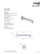 9" ROUND WALL MOUNT SHOWER ARM
