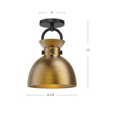 Alora Mood Waldo 9-in Semi-Flush Mount