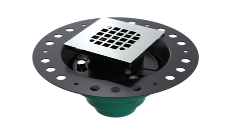 Cast Iron Wood Deck Drain with Square Grate (WD447-SS)