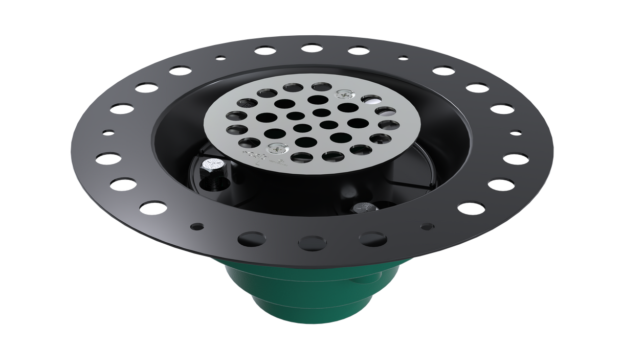 Cast Iron Wood Deck Drain with Round Grate (WD457-SS)