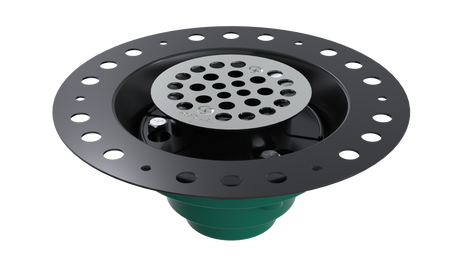 Cast Iron Wood Deck Drain with Round Grate (WD457-SS)