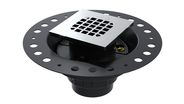ABS Wood Deck Drain with Square Grate, without Plug (WDDS44-LP)