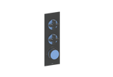 MOND TRIM FOR 3/4" HIGH-FLOW TH VALVE WITH 2 VOLUME CONTROLS