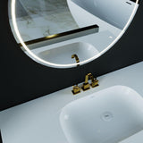Linea 40 Gold Vanity With White Side Cabinets