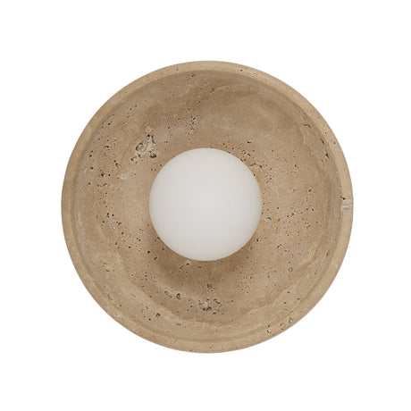 Renwil Myrtos round light fixture in Beige with globe shade