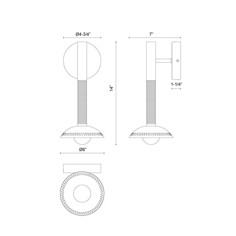 Alora Mood Arden 14-in (With Shade) Wall/Vanity Light