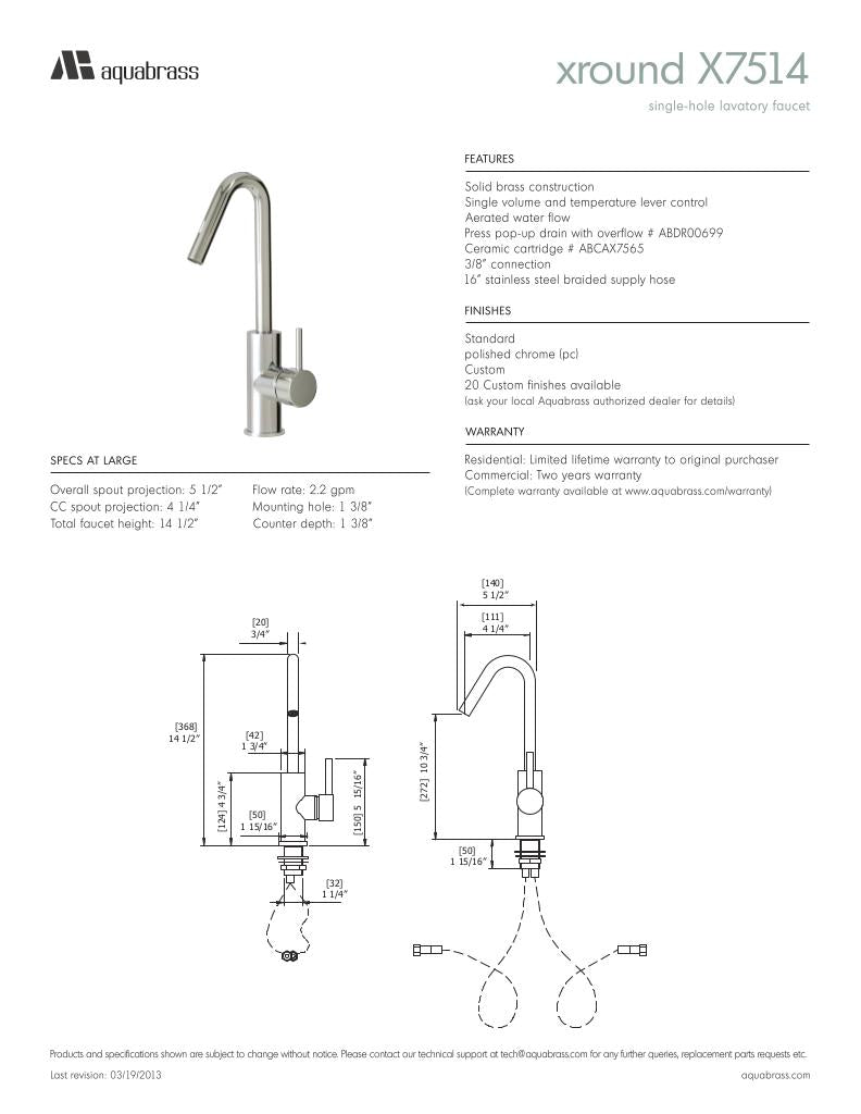 Single-hole lavatory faucet