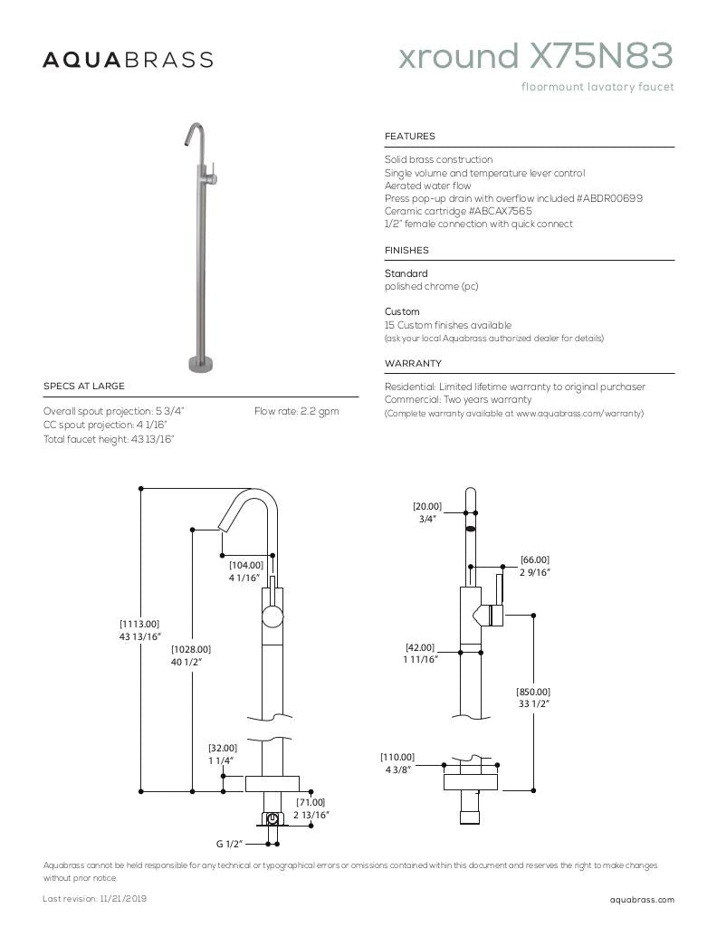 Floormount lavatory faucet