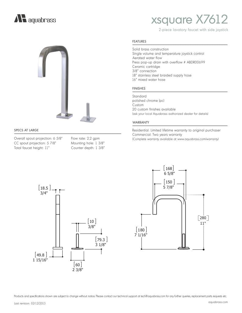 2-piece lavatory faucet with side joystick