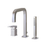 3-piece deckmount tub filler with handshower