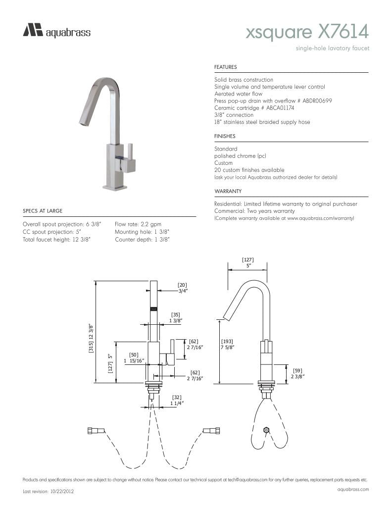 Single-hole lavatory faucet