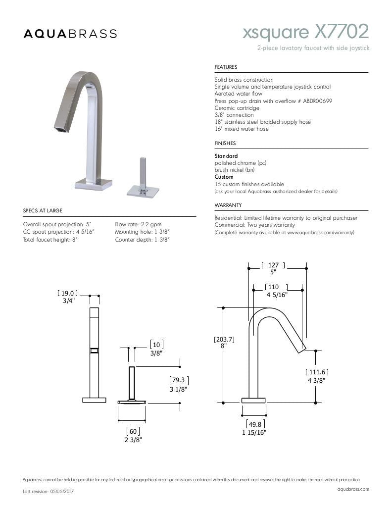 2-piece lavatory faucet with side joystick