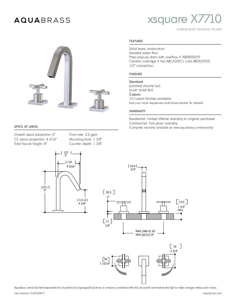 Short widespread lavatory faucet