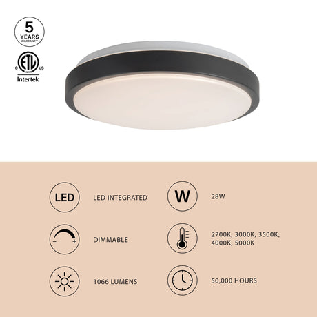 Kuzco Vibe Yanis 16-in Flush Mount
