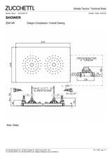 370x240mm built-in shower head, led lights