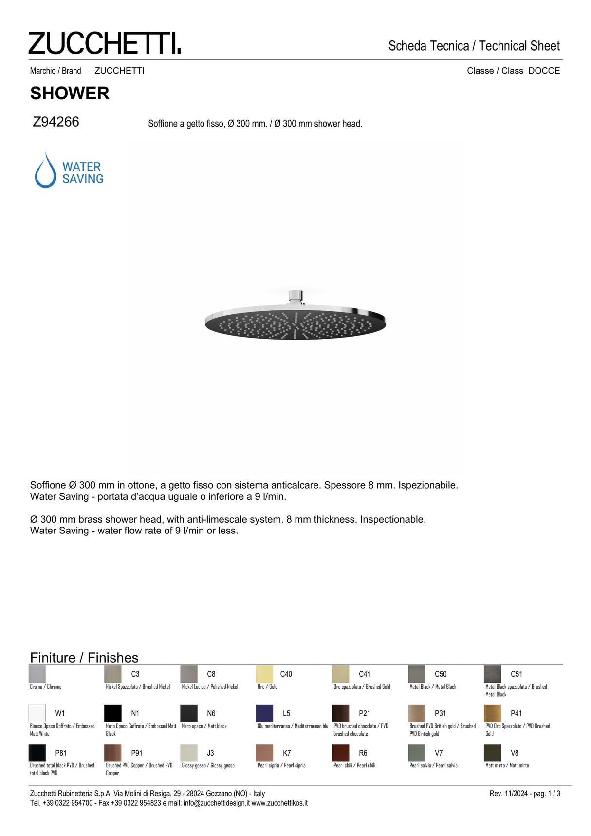 Ø 300 mm shower head