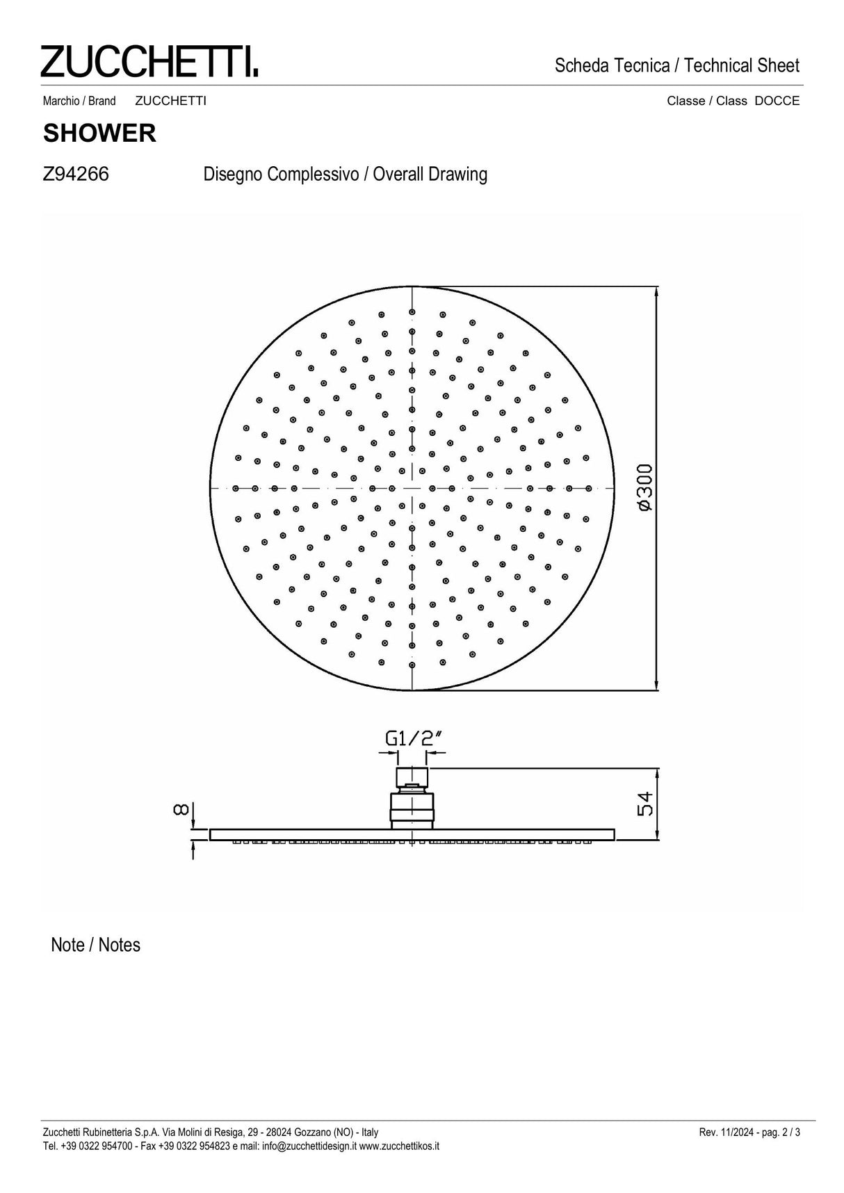 Ø 300 mm shower head