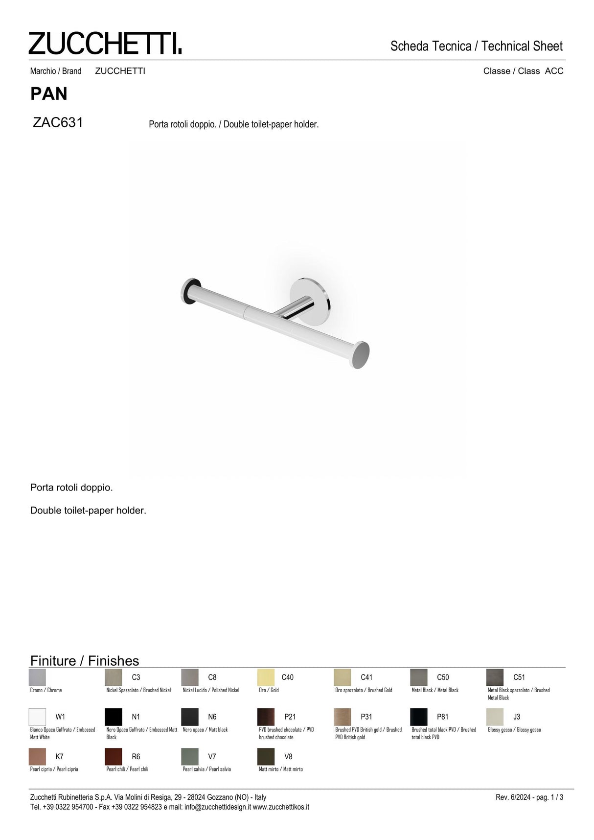 Double toilet-paper holder.