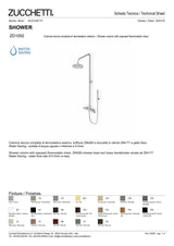 Shower column with exposed thermostatic mixer