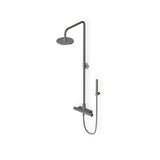 Shower column with exposed thermostatic mixer