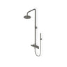 Shower column with exposed thermostatic mixer