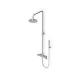 Shower column with exposed thermostatic mixer