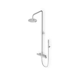 Shower column with exposed thermostatic mixer