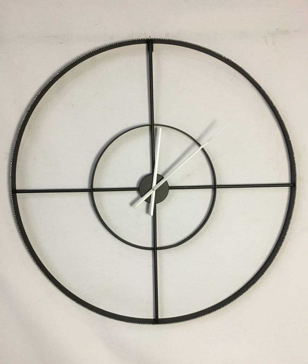 Zen Wall Clock 35" X 35" Black And Silver