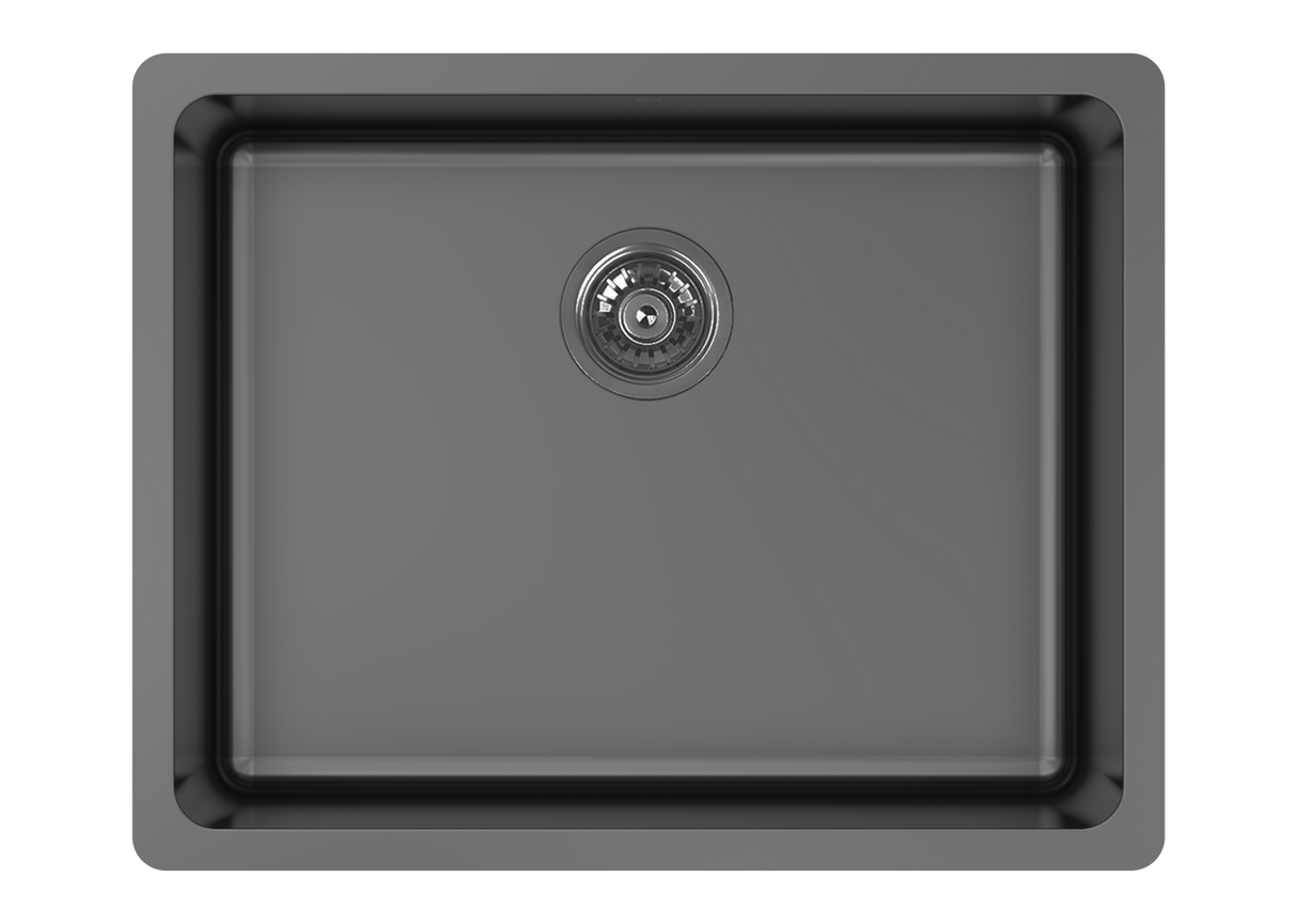 Zeffiro Laundry U- Black Pearl 24" Laundry Single Kit, Undermount, 16 Gauge, R25, (Inc.Grid+Drain Cover)