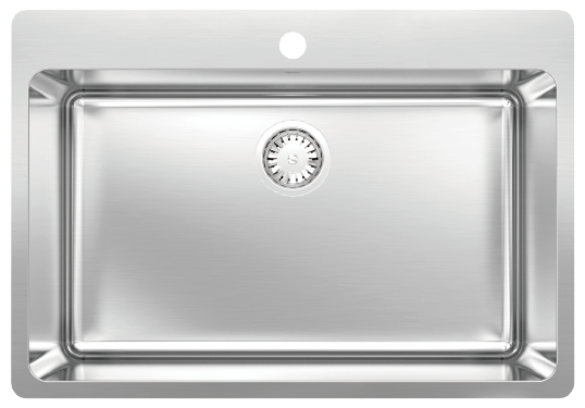Zeffiro Laundry T 32" Laundry Single Sink, TM/TL, 16 Gauge, R25, Single Box