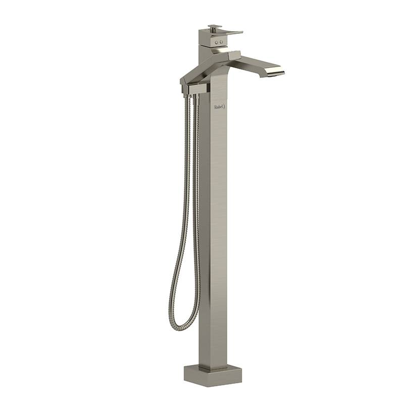 Zendo 2-way Type T (thermostatic) coaxial floor-mount tub filler with hand shower trim