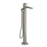 Zendo 2-way Type T (thermostatic) coaxial floor-mount tub filler with hand shower trim