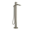 Zendo 2-way Type T (thermostatic) coaxial floor-mount tub filler with hand shower trim