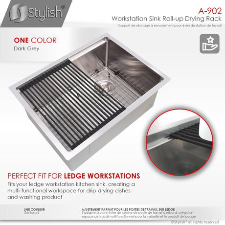 16 3/4" Workstation Sink Roll-up Drying Rack/Trivet