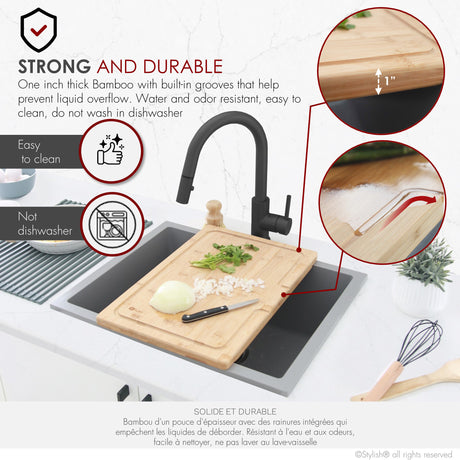 18" Bamboo Over the Sink Cutting Board