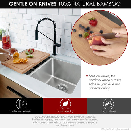 18" Bamboo Over the Sink Cutting Board