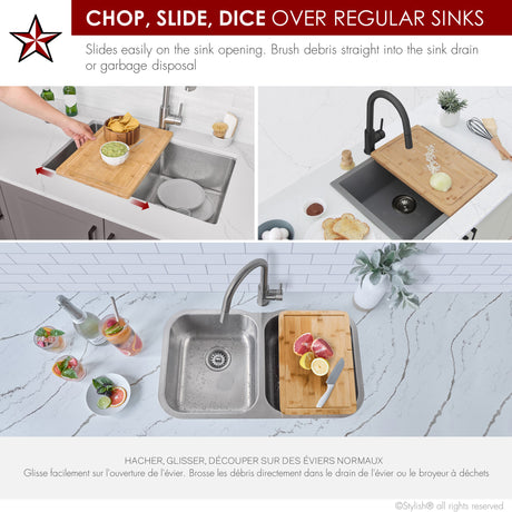 18" Bamboo Over the Sink Cutting Board