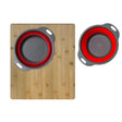 18" Over the Sink Bamboo Large Cutting Board with Colander and Bowl Set