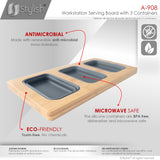 16 3/4" Bamboo Serving Board with 3 Collapsible Containers
