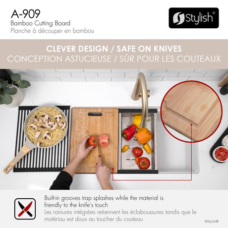 15 1/8" Bamboo Workstation Cutting Board
