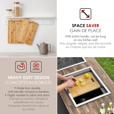 15 1/8" Bamboo Workstation Cutting Board