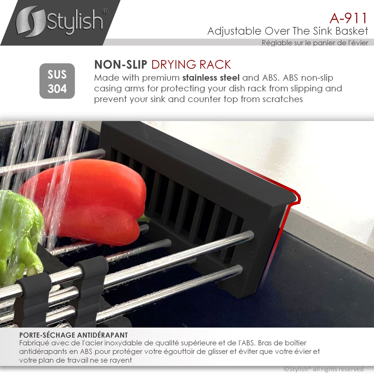 17 1/4" Over the Sink Adjustable Dish Rack