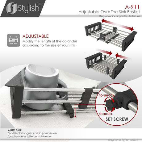 17 1/4" Over the Sink Adjustable Dish Rack